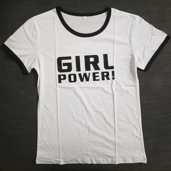 Girl Power Ringer Tee 90s Y2k Vintage Style - Picture 5 of 8
